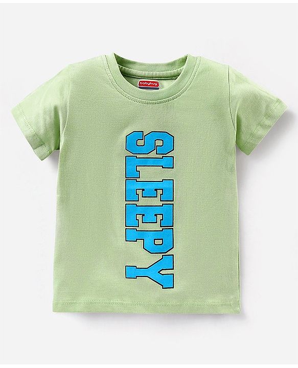 Babyhug Half Sleeves Cotton Night Suit Multiprint - Green Blue