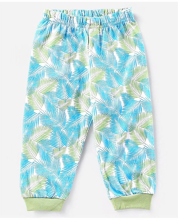 Babyhug Half Sleeves Cotton Night Suit Multiprint - Green Blue