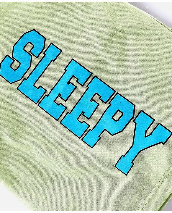 Babyhug Half Sleeves Cotton Night Suit Multiprint - Green Blue