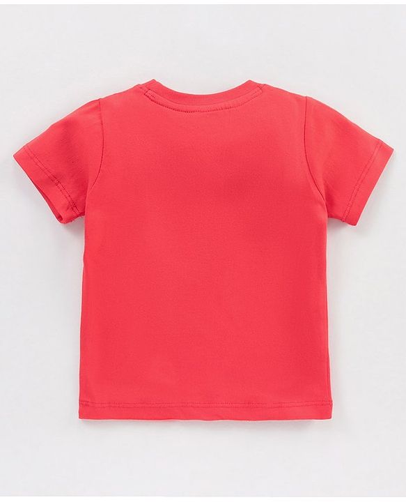 Babyhug Half Sleeves Printed T-Shirt & Pyjama Set - Red