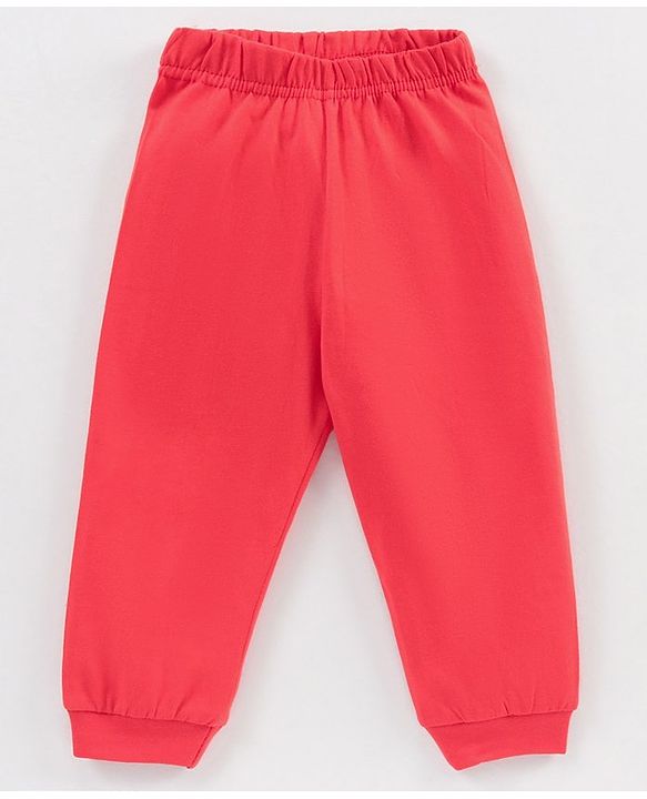 Babyhug Half Sleeves Printed T-Shirt & Pyjama Set - Red
