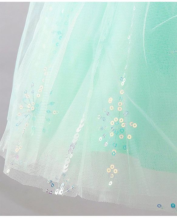 Babyhug Sleeveless Party Wear Sequinned Frock - Green