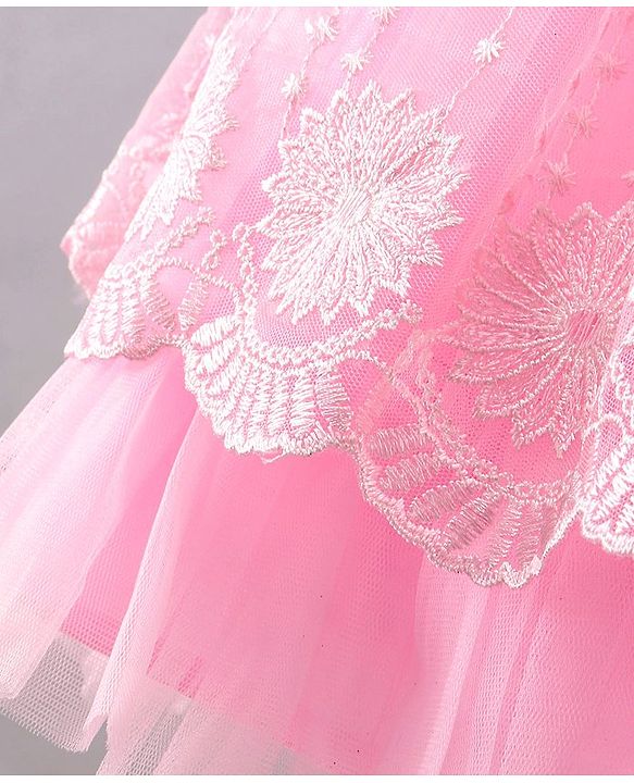 Babyhug Sleeveless Party Wear Sequinned Frock - Pink