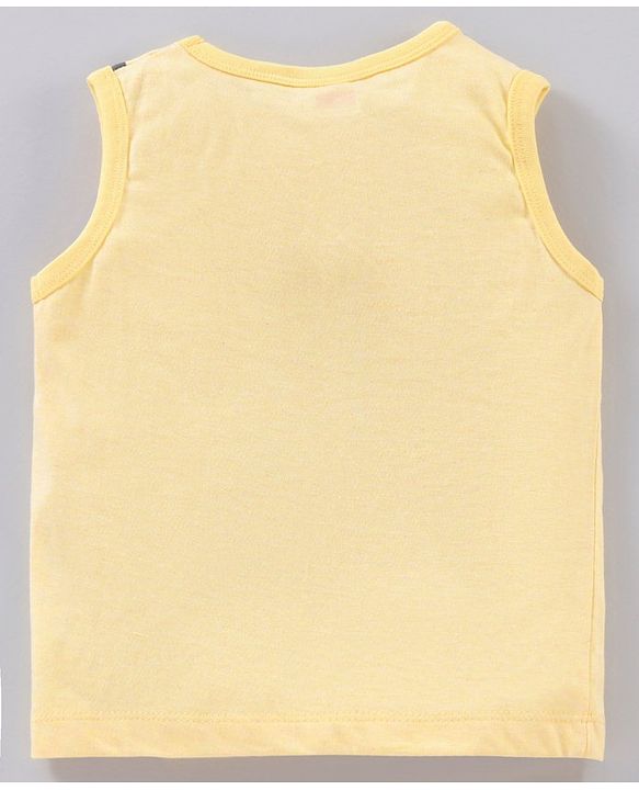 Babyhug Cotton Sleeveless T-Shirt 3D Binocular Print - Yellow