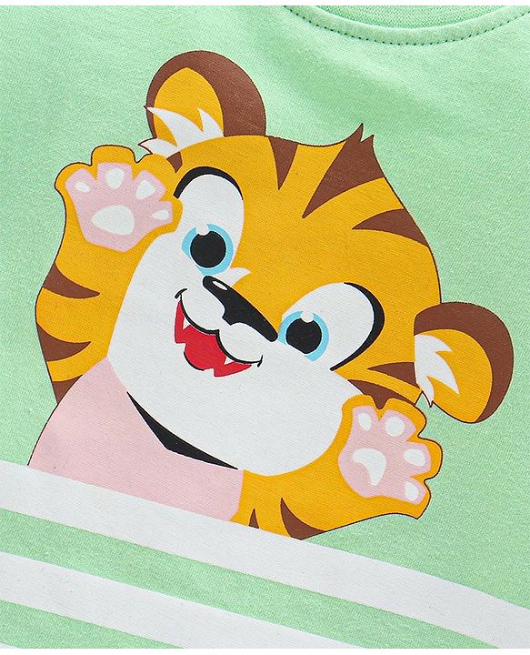 Babyhug Cotton Half Sleeves T-Shirts Wild Animal Print Pack of 5 - Blue & Orange