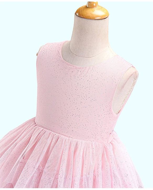 Babyhug Sleeveless Knee Length Party Wear Frock - Pink