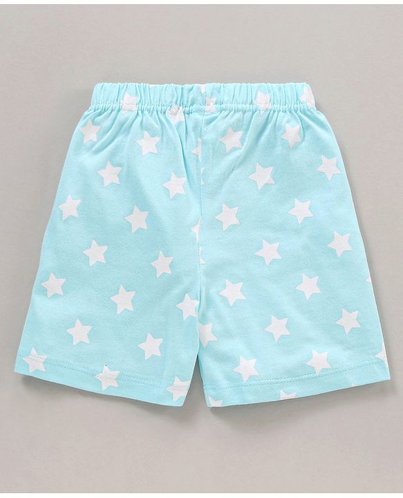 Babyhug Cotton Half Sleeves Shorts Set Dino Print - Orange Blue