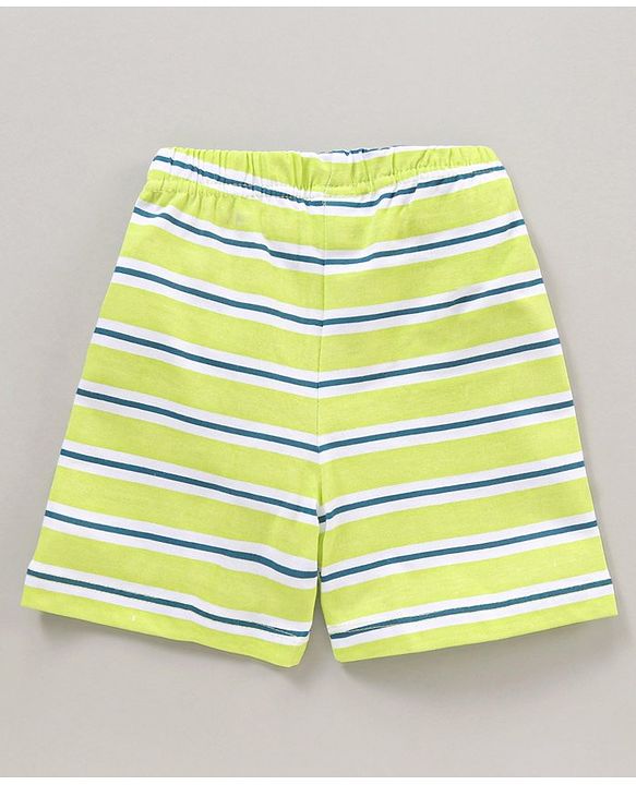 Babyhug Cotton Half Sleeves Shorts Set Placement Print - Blue Green