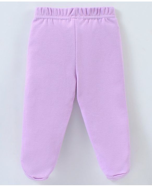 Babyhug Bootie Leggings Floral & Bear Print Pack of 3 - Pink & Purple