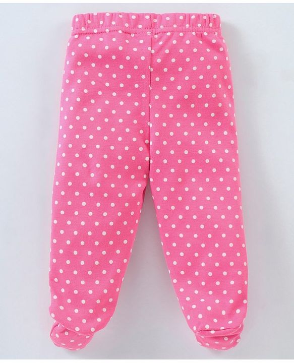 Babyhug Bootie Leggings Floral & Bear Print Pack of 3 - Pink & Purple