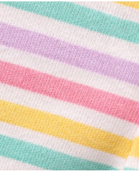Babyhug Cotton Knit Bootie Leggings Striped Pack Of 3 - Blue