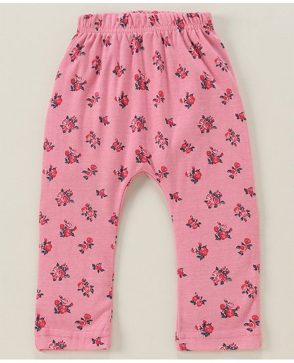 Babyhug Full Length Diaper Leggings Dot & Floral Print Pack Of 3 - Multicolor