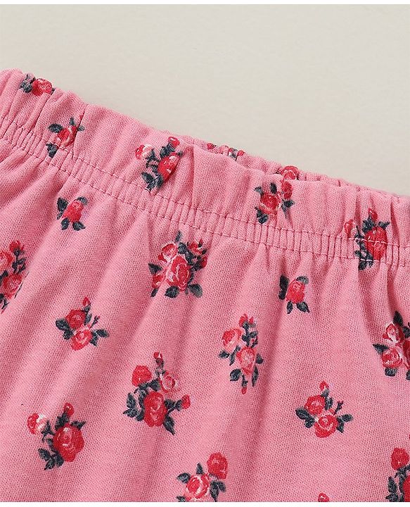 Babyhug Full Length Diaper Leggings Dot & Floral Print Pack Of 3 - Multicolor