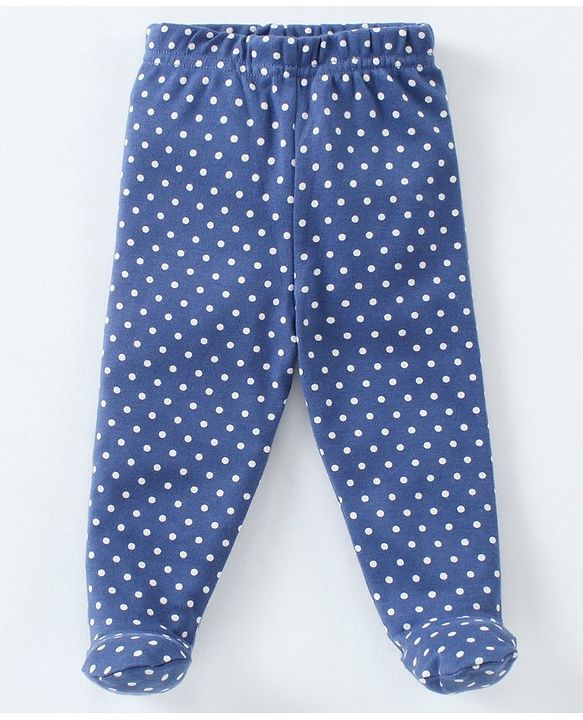 Babyhug Cotton Full Length Bootie Pant Polka Dot Print Pack Of 3 - Red Blue Pink
