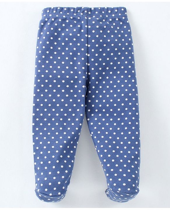 Babyhug Cotton Full Length Bootie Pant Polka Dot Print Pack Of 3 - Red Blue Pink