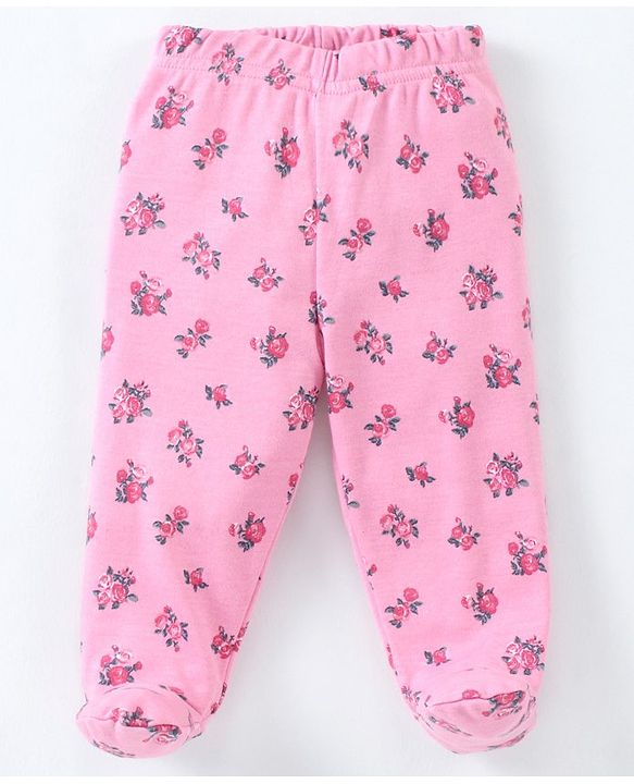 Babyhug Cotton Full Length Bootie Pant Polka Dot Print Pack Of 3 - Red Blue Pink