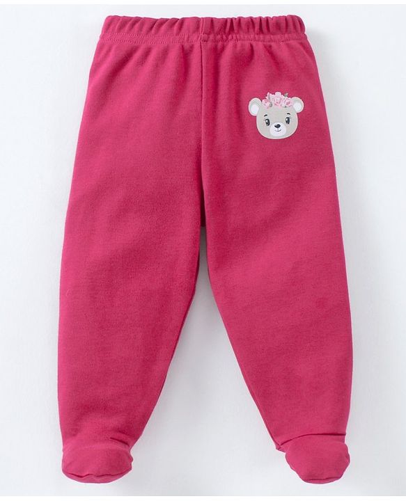 Babyhug Cotton Full Length Bootie Pant Polka Dot Print Pack Of 3 - Red Blue Pink