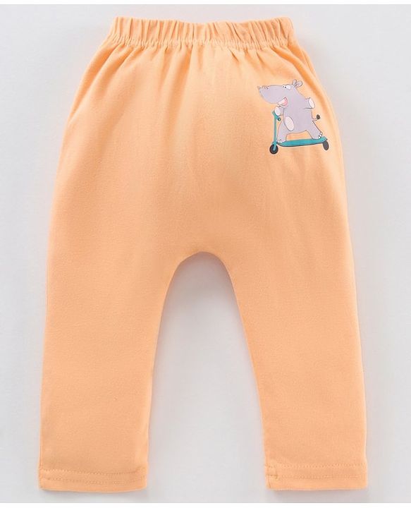 Babyhug Full Length Striped Diaper Pants Hippopotamus Print Pack of 3 - Multicolor