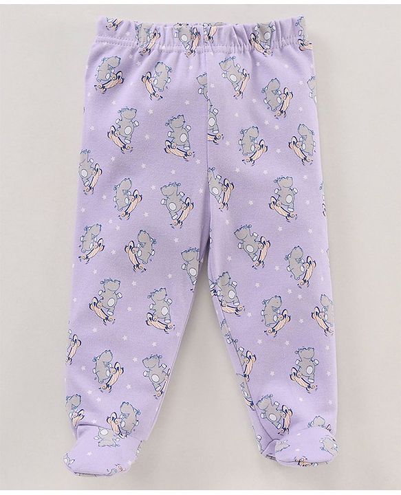 Babyhug Cotton Footed Leggings Multi Print Pack of 3  - Multicolour