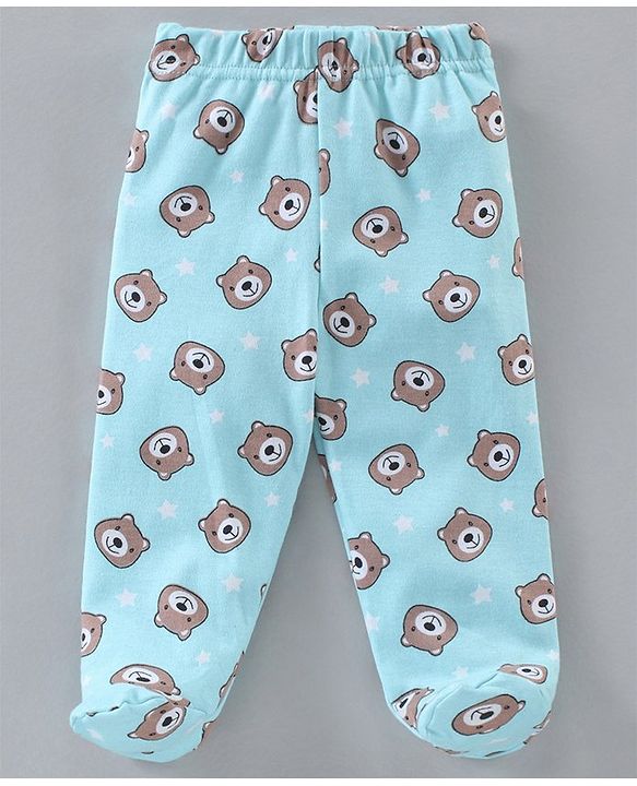Babyhug Footed Bootie Leggings Stripes & Bear Print Pack Of 3 - Multicolor