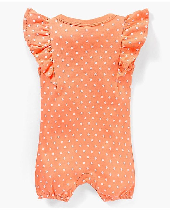 Babyhug 100% Cotton Half Sleeves Printed Romper - Pink Peach