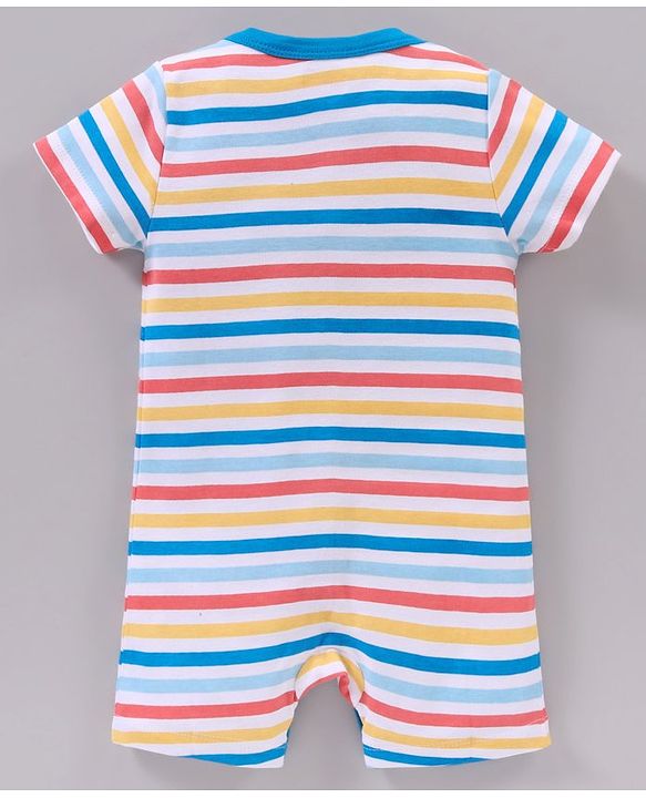 Babyhug 100% Cotton Half Sleeves Romper Multiprint Pack Of 3 - Multicolor