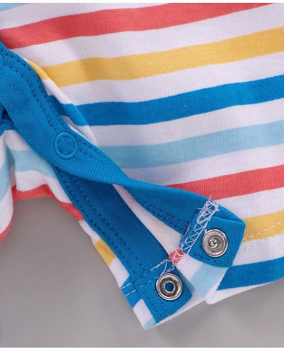 Babyhug 100% Cotton Half Sleeves Romper Multiprint Pack Of 3 - Multicolor