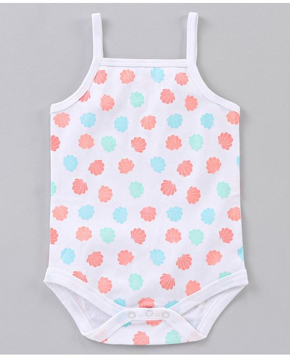 Babyhug Cotton Sleeveless Onesies Polka Dot Print Pack of 3 - Blue Pink White
