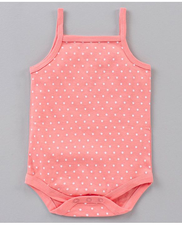 Babyhug Cotton Sleeveless Onesies Polka Dot Print Pack of 3 - Blue Pink White