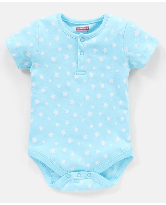 Babyhug 100% Cotton Half Sleeves  Onesies Teddy Print Pack of 5 - Multicolor