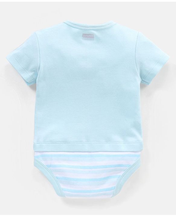 Babyhug 100% Cotton Half Sleeves  Onesies Teddy Print Pack of 5 - Multicolor