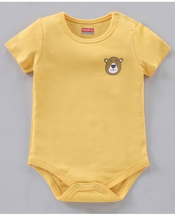 Babyhug 100% Cotton Half Sleeves Onesies Strip & Polka Dot Print Pack of 5 - Blue Yellow Red