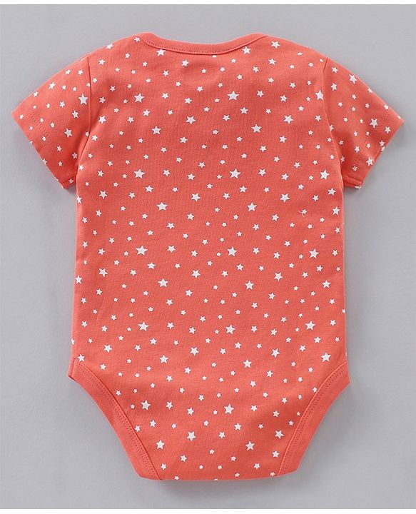 Babyhug 100% Cotton Half Sleeves Onesies Strip & Polka Dot Print Pack of 5 - Blue Yellow Red
