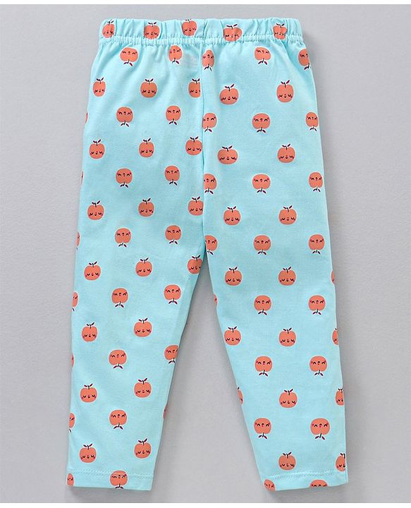 Babyhug Short Sleeves Night Suit Apple Print - Mint