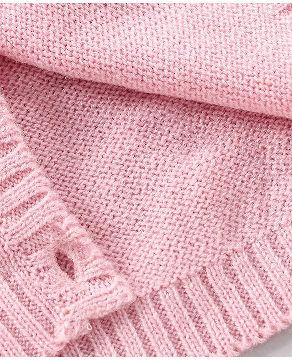 Babyhug Knit Full Sleeves Sweater - Pink