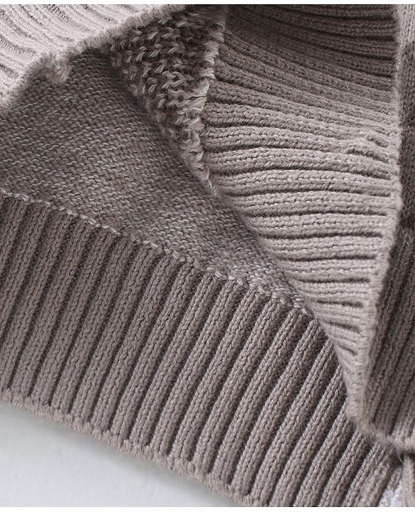 Babyhug Full Sleeves Sweater Squirrel Design - Light Grey