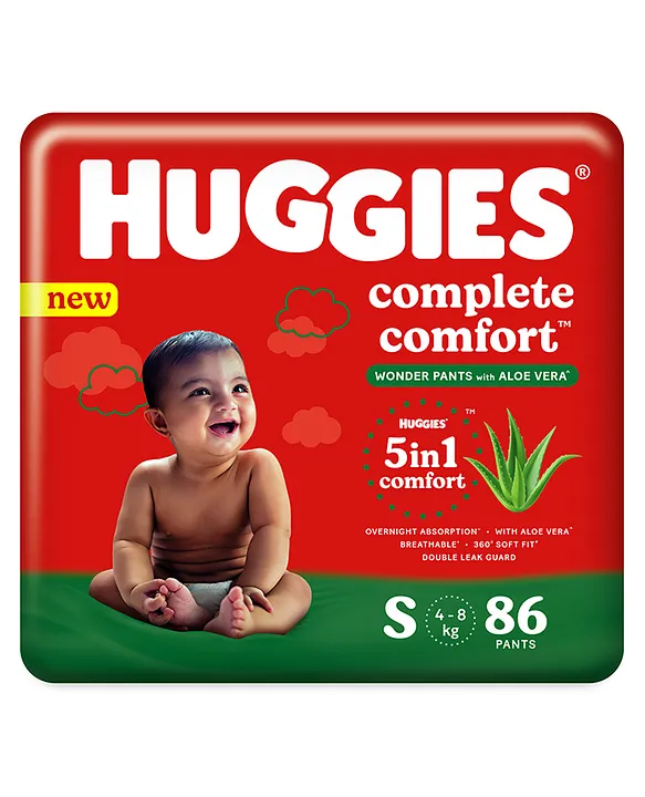 Huggies Complete Comfort Wonder Pants with Aloe Vera Baby Diaper Pants Small  86 Pieces Online in India, Buy at Best Price from Firstcry.com - 11267220