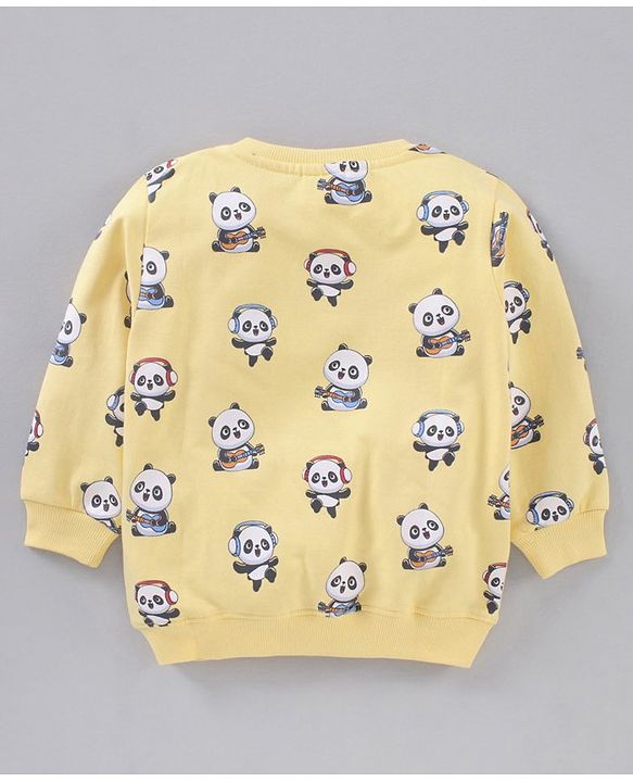 Babyhug Full Sleeves Sweatshirt Panda & Text Print Pack of 2- Multicolor