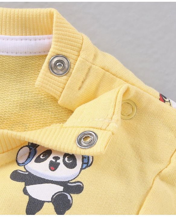 Babyhug Full Sleeves Sweatshirt Panda & Text Print Pack of 2- Multicolor