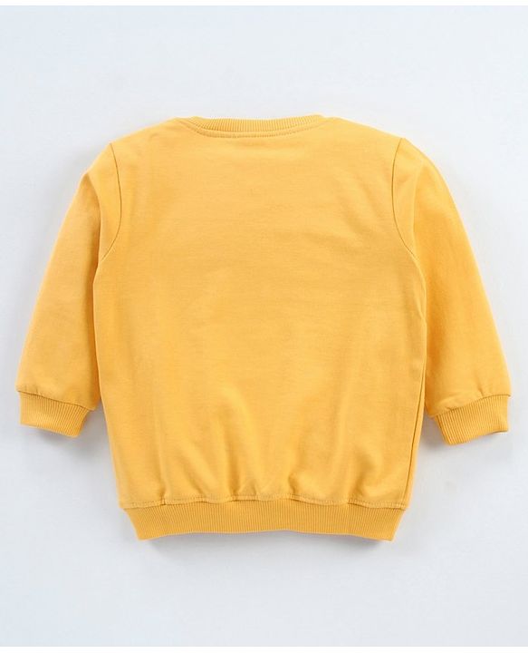 Babyhug Full Sleeves Sweatshirts Bear Print Pack of 2 - Yellow Blue