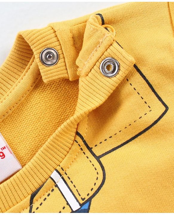 Babyhug Full Sleeves Sweatshirts Bear Print Pack of 2 - Yellow Blue