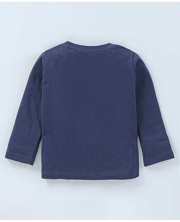Babyhug Full Sleeves T-Shirt Animal Print - Navy Blue