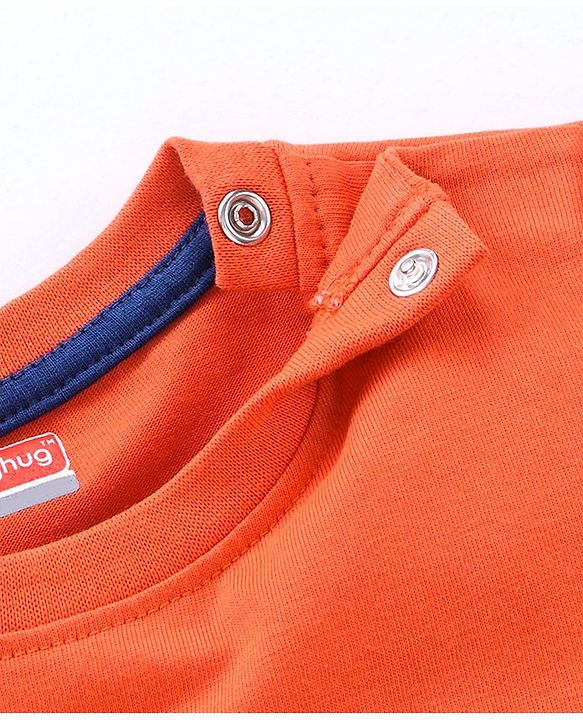 Babyhug Half Sleeves T-Shirt Text Print - Orange