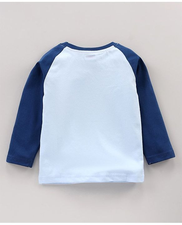 Babyhug Full Sleeves Cotton T-Shirt Baseball & Text Print - Blue
