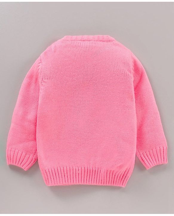 Babyhug Full Sleeves Pullover Sweater Bunny Print - Pink
