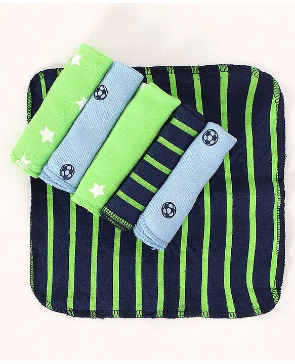 Babyhug Cotton Wash cloth Multiprint Pack of 6 - Multicolour