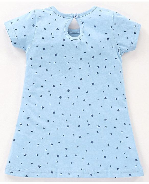 Babyhug Half Sleeves Nighty Star & Whale Print Pack of 2 - Blue