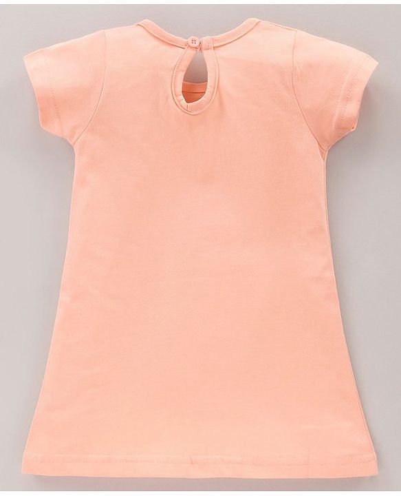 Babyhug Half Sleeves Nighty Kitty Dot & Print Pack of 2 - Peach Pink