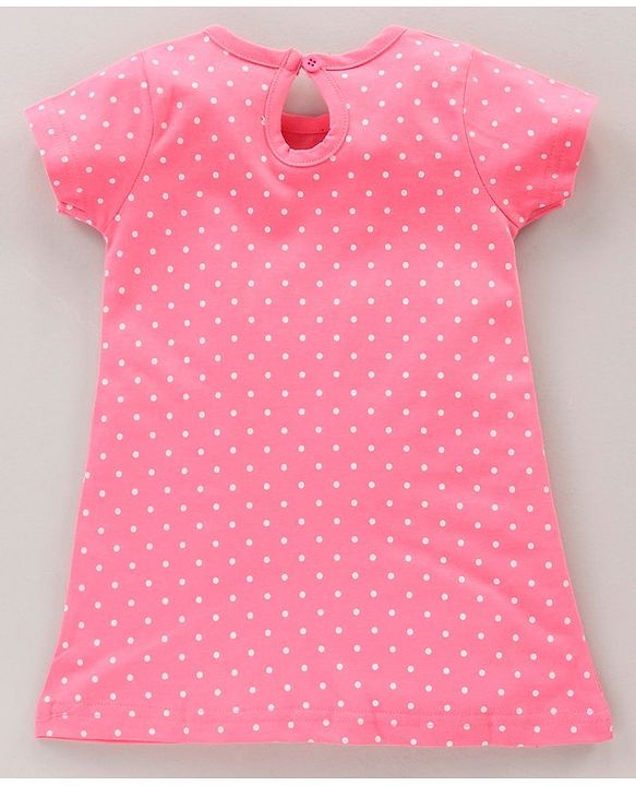 Babyhug Half Sleeves Nighty Kitty Dot & Print Pack of 2 - Peach Pink