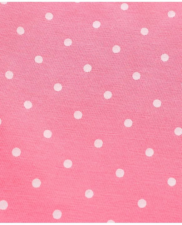Babyhug Half Sleeves Nighty Kitty Dot & Print Pack of 2 - Peach Pink